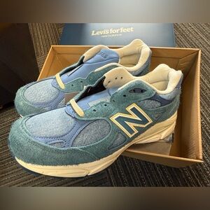 New Balance Denim Blue and White Sneakers